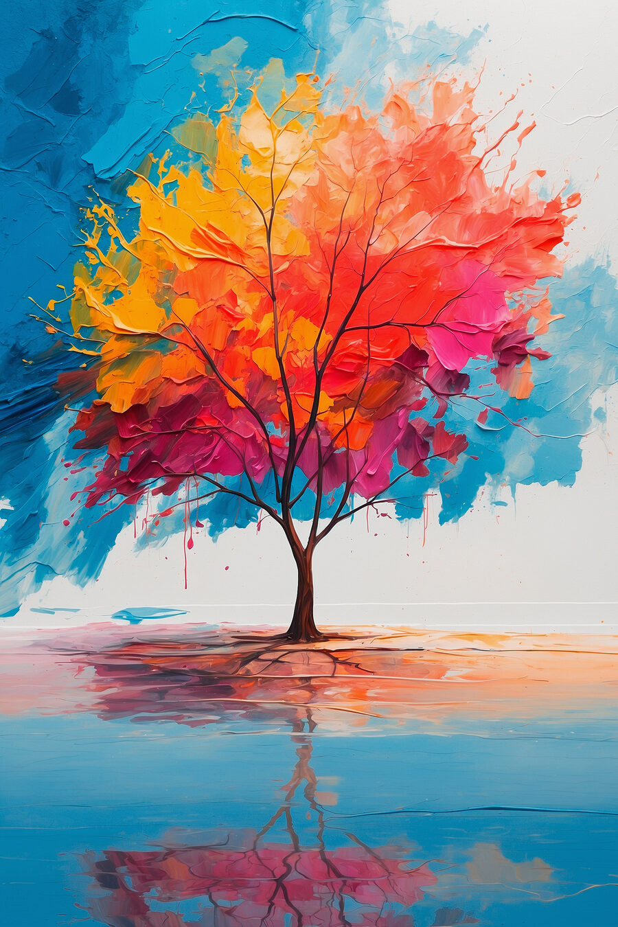Peinture d'un arbre coloré Peinture d'un arbre coloré