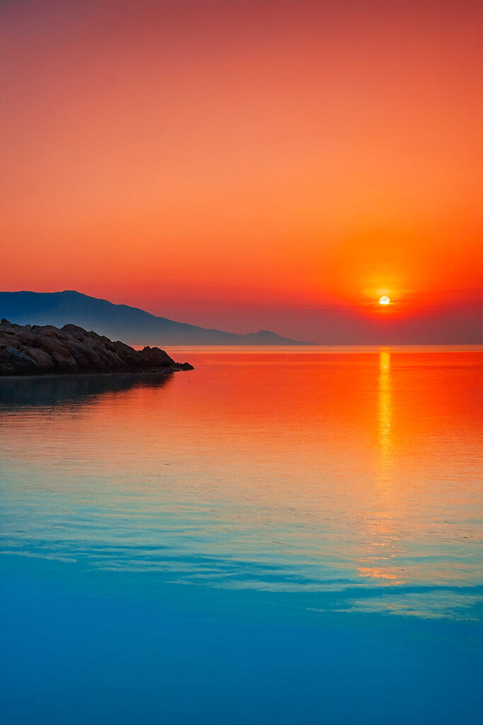 Sunset over a body of water