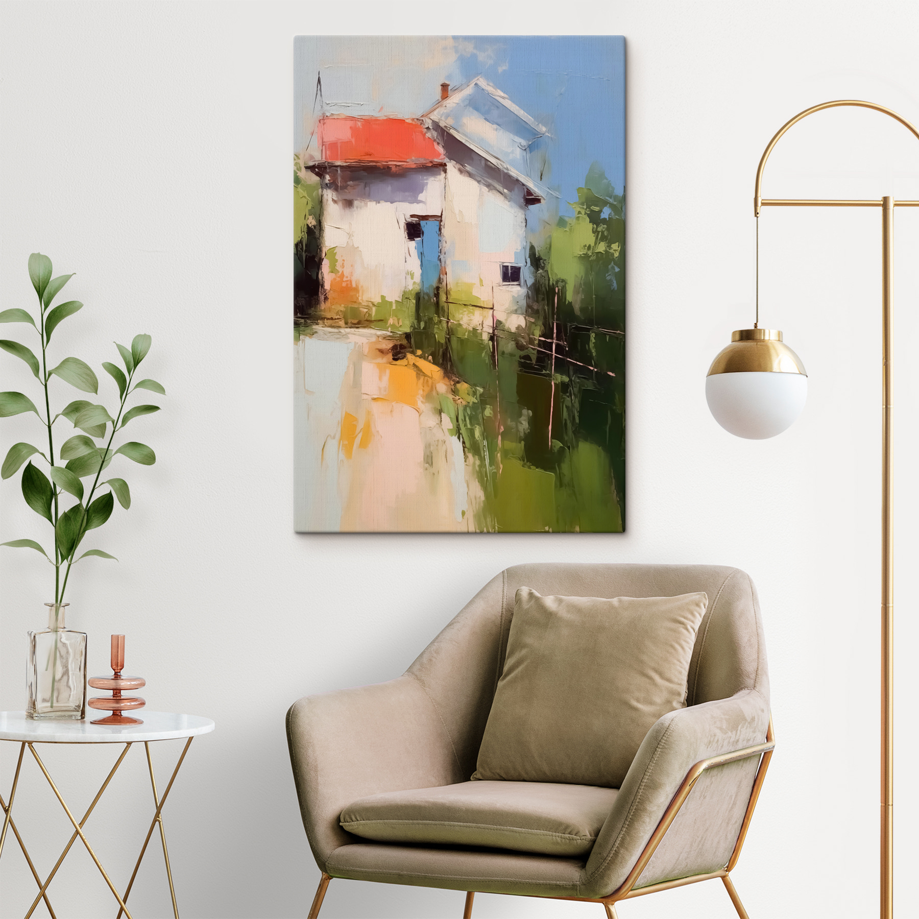 Painting of a house Painting of a house