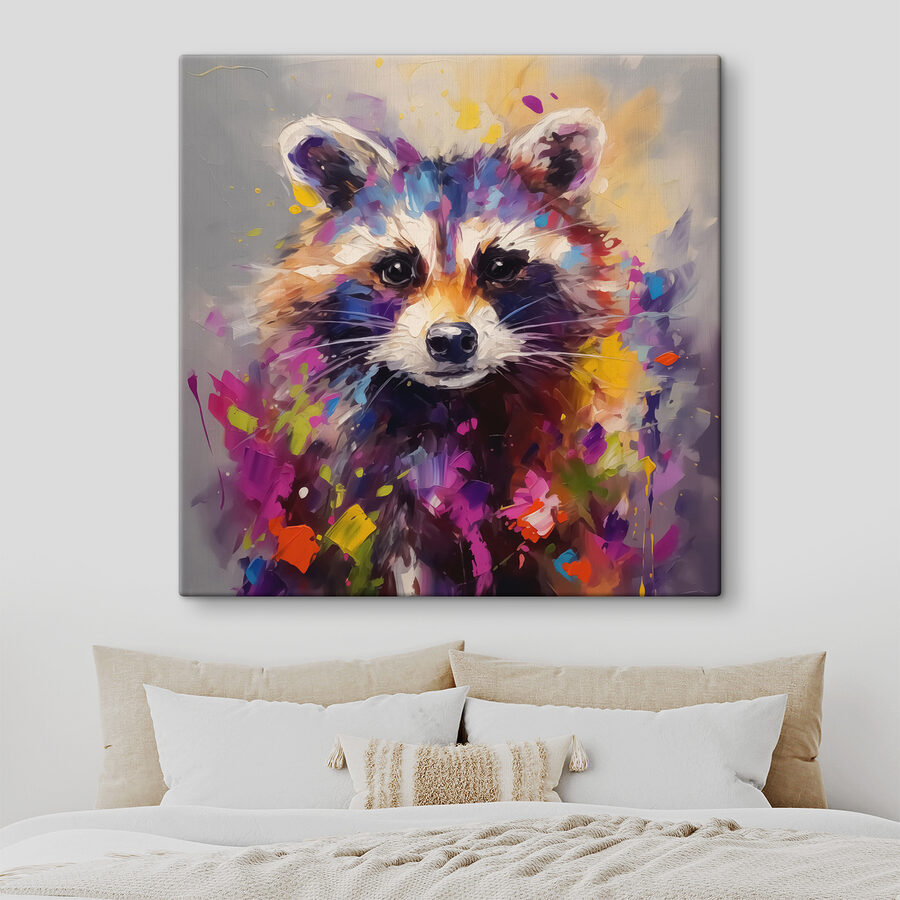 Peinture d'un raton laveur