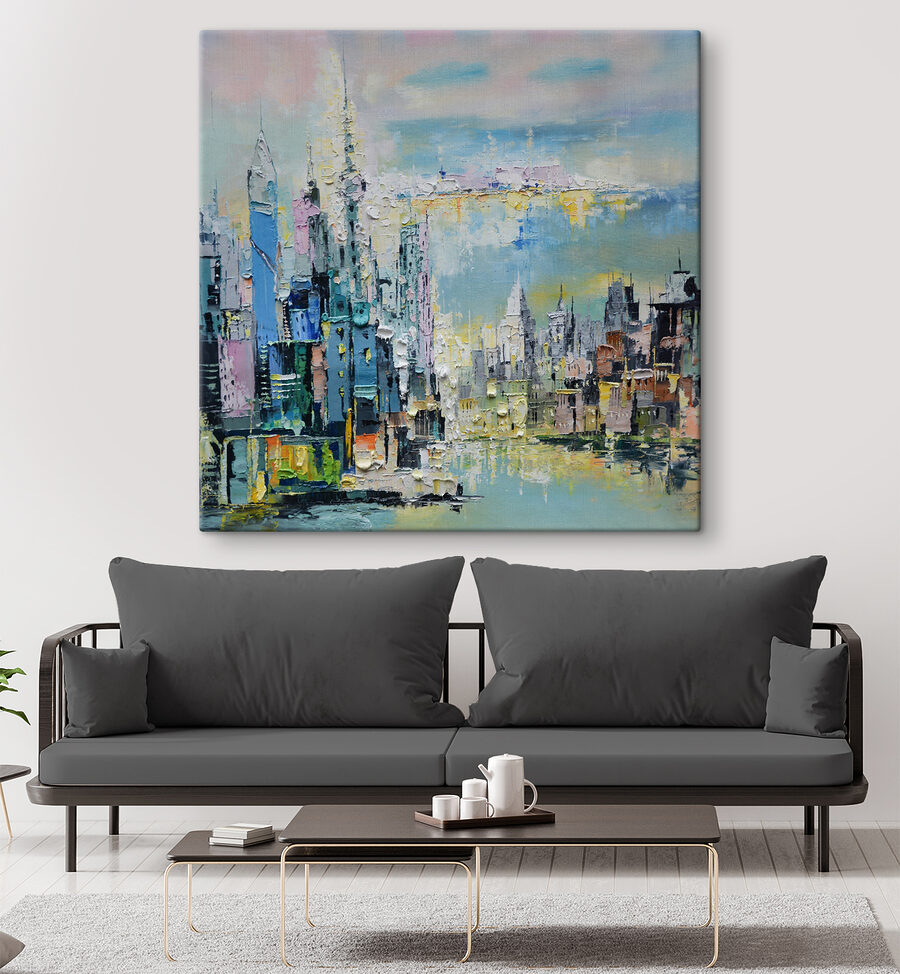 Peinture d'une ville