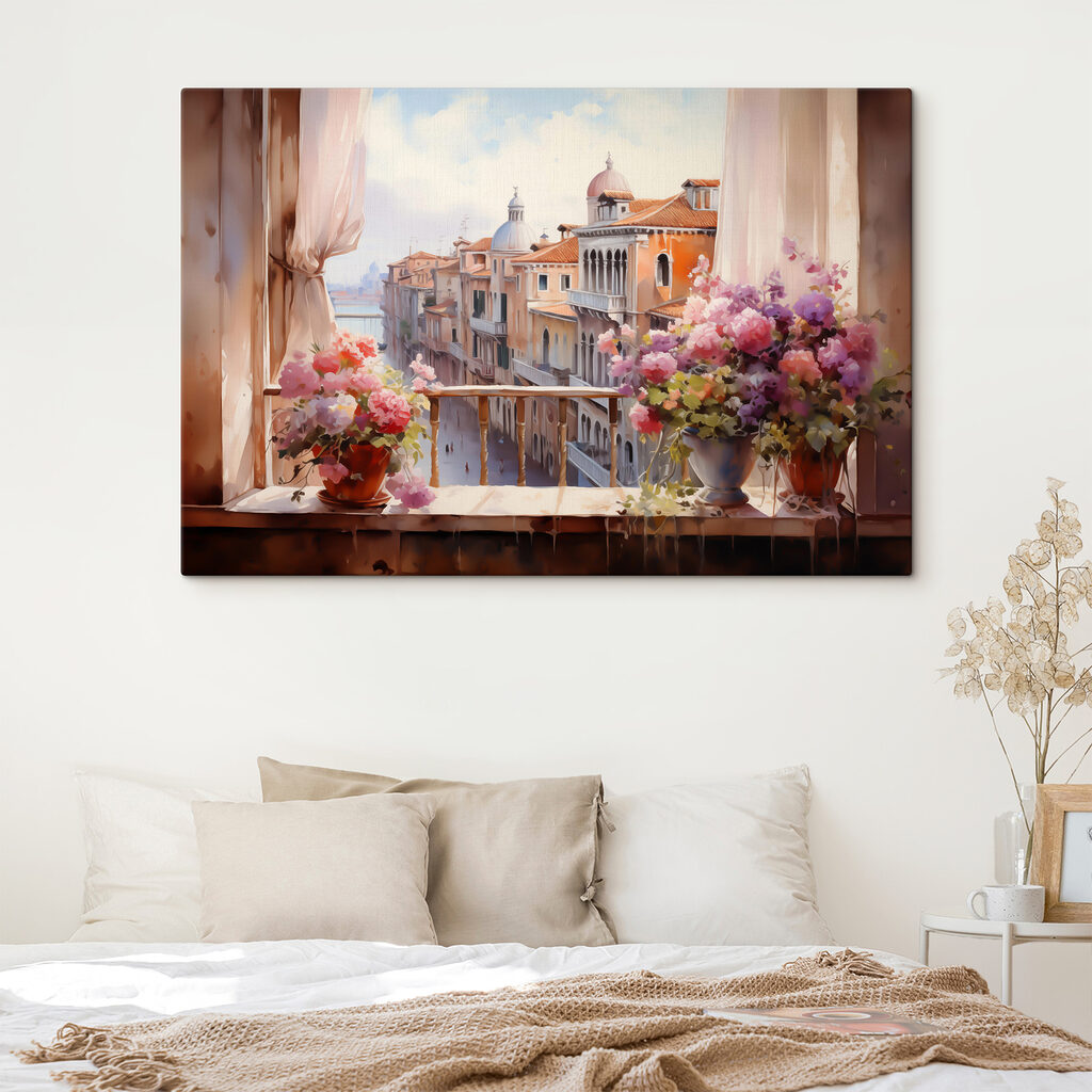 View of a city from a balcony