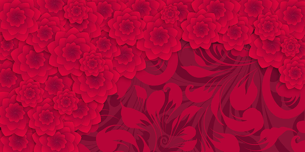 Motif de fleurs rouges sur fond rouge Motif de fleurs rouges sur fond rouge