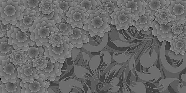 Motif floral gris et blanc Motif floral gris et blanc