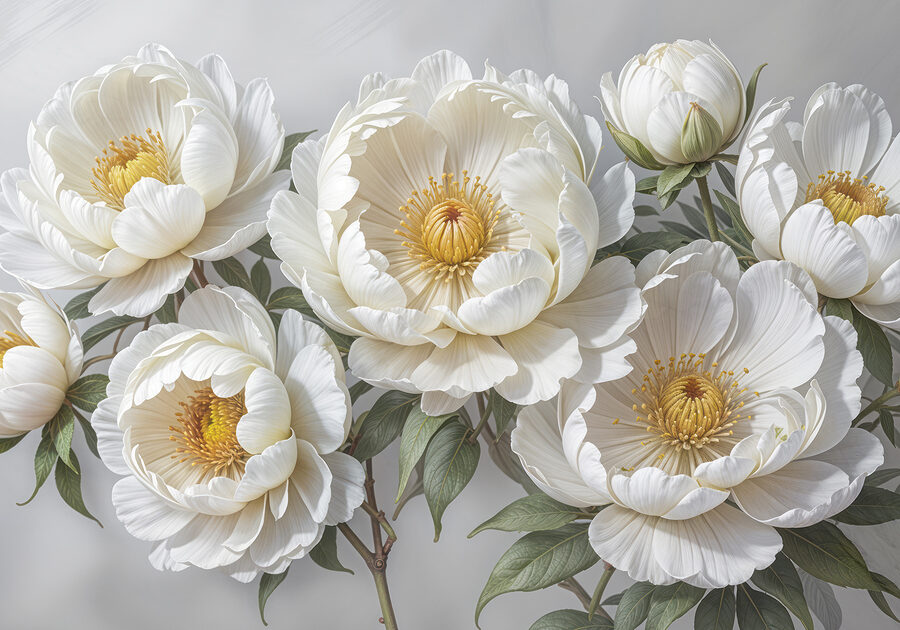 Groupe de fleurs blanches
