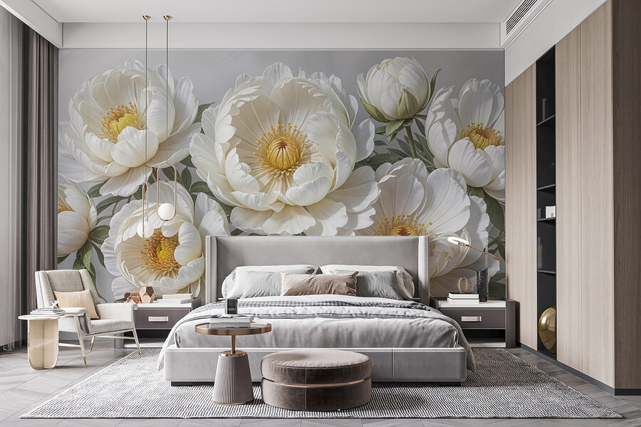 Groupe de fleurs blanches