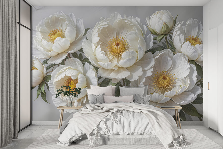 Groupe de fleurs blanches