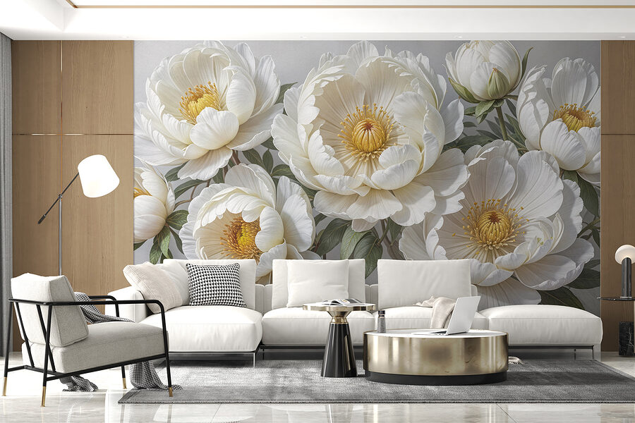 Groupe de fleurs blanches
