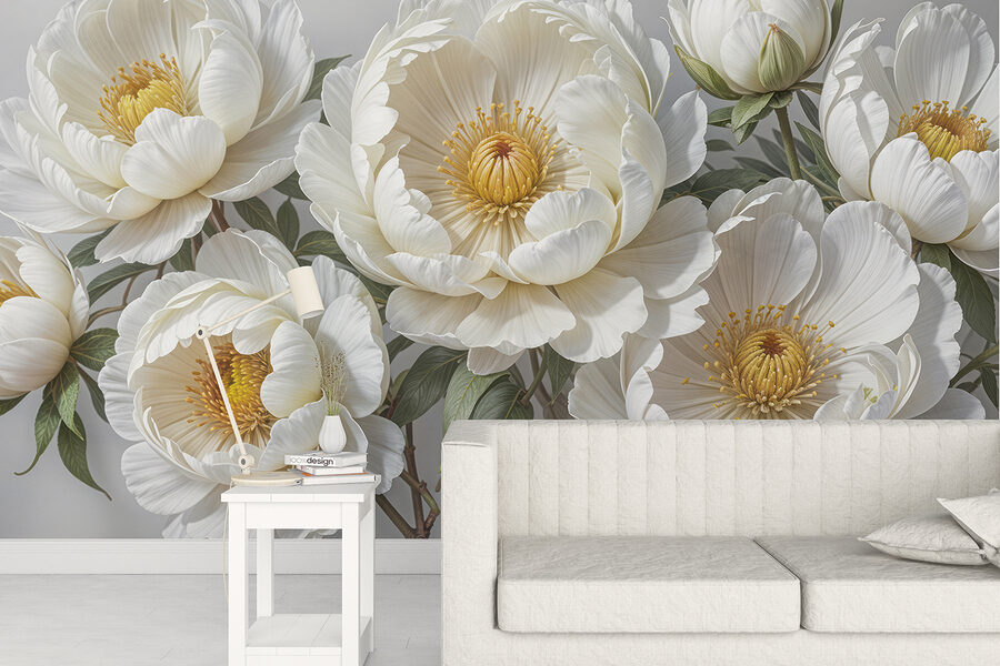 Groupe de fleurs blanches