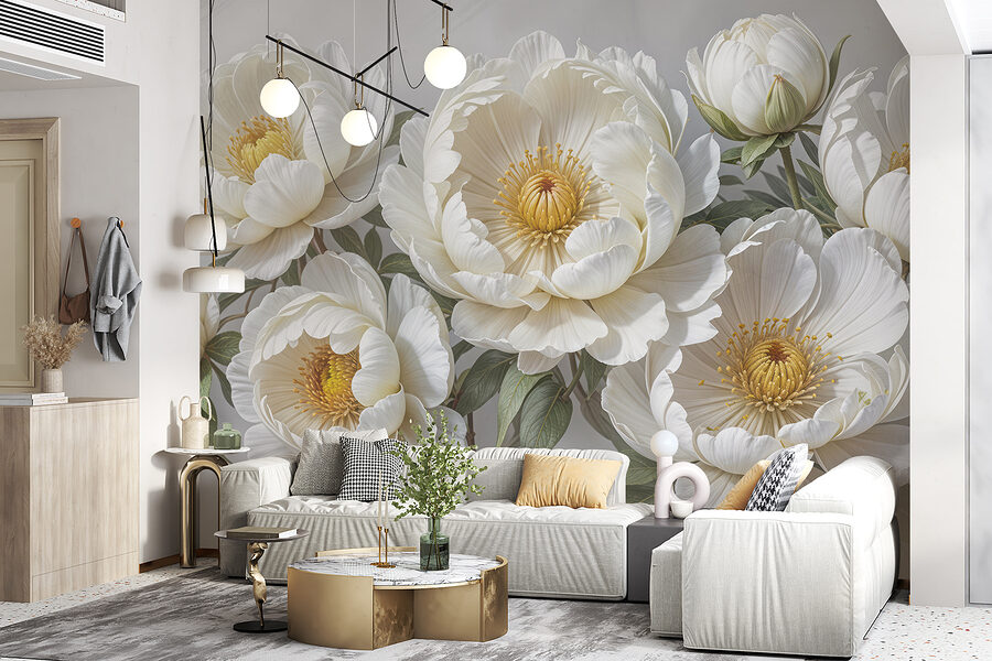 Groupe de fleurs blanches