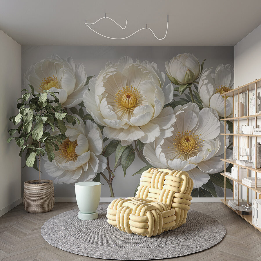 Groupe de fleurs blanches