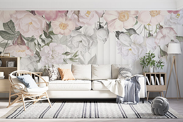 Groupe de fleurs sur fond blanc Groupe de fleurs sur fond blanc