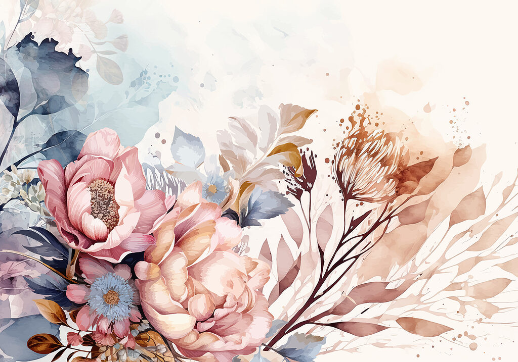 Peinture de fleurs et de feuilles Peinture de fleurs et de feuilles