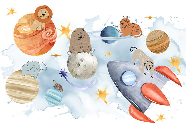 Groupe d'animaux dans l'espace Groupe d'animaux dans l'espace