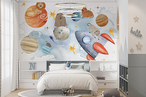 Groupe d'animaux dans l'espace Groupe d'animaux dans l'espace