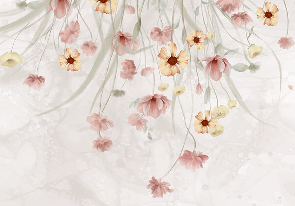 Peinture de fleurs sur fond blanc Peinture de fleurs sur fond blanc