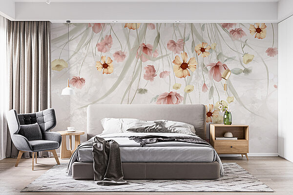 Peinture de fleurs sur fond blanc Peinture de fleurs sur fond blanc