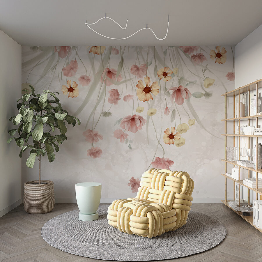 Peinture de fleurs sur fond blanc