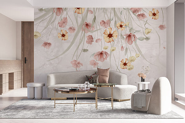 Peinture de fleurs sur fond blanc Peinture de fleurs sur fond blanc