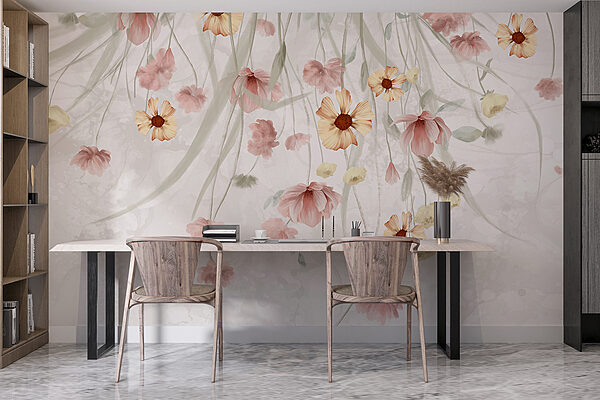 Peinture de fleurs sur fond blanc Peinture de fleurs sur fond blanc