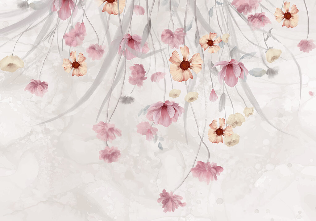 Peinture de fleurs sur fond blanc Peinture de fleurs sur fond blanc