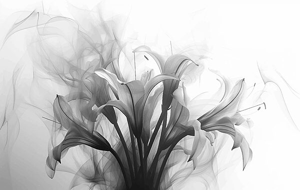 Image de fleurs en noir et blanc Image de fleurs en noir et blanc