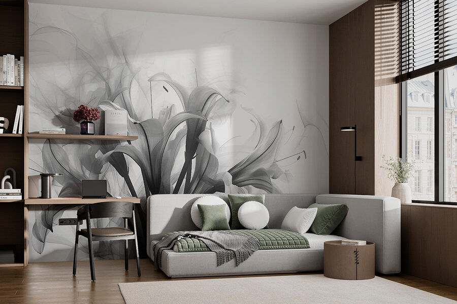 Image de fleurs en noir et blanc