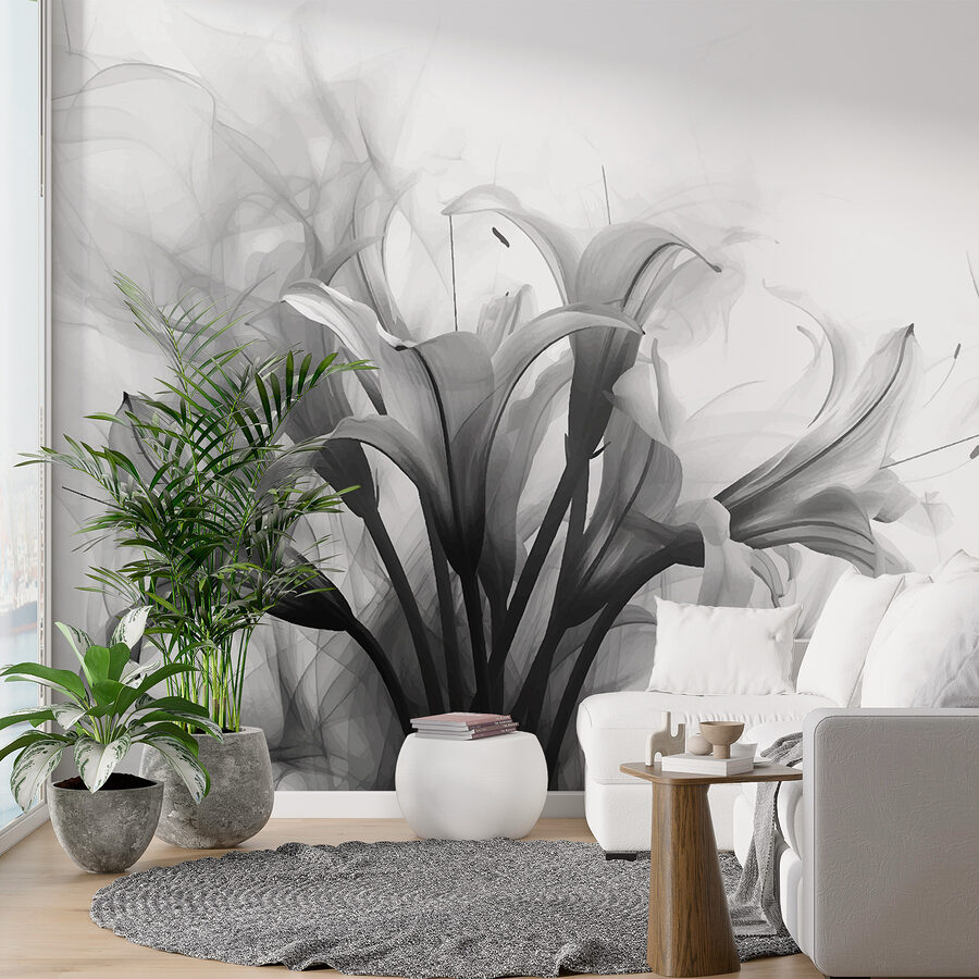 Image de fleurs en noir et blanc