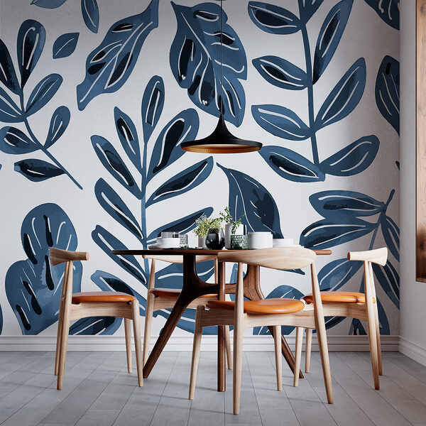 Motif de feuilles bleues Motif de feuilles bleues