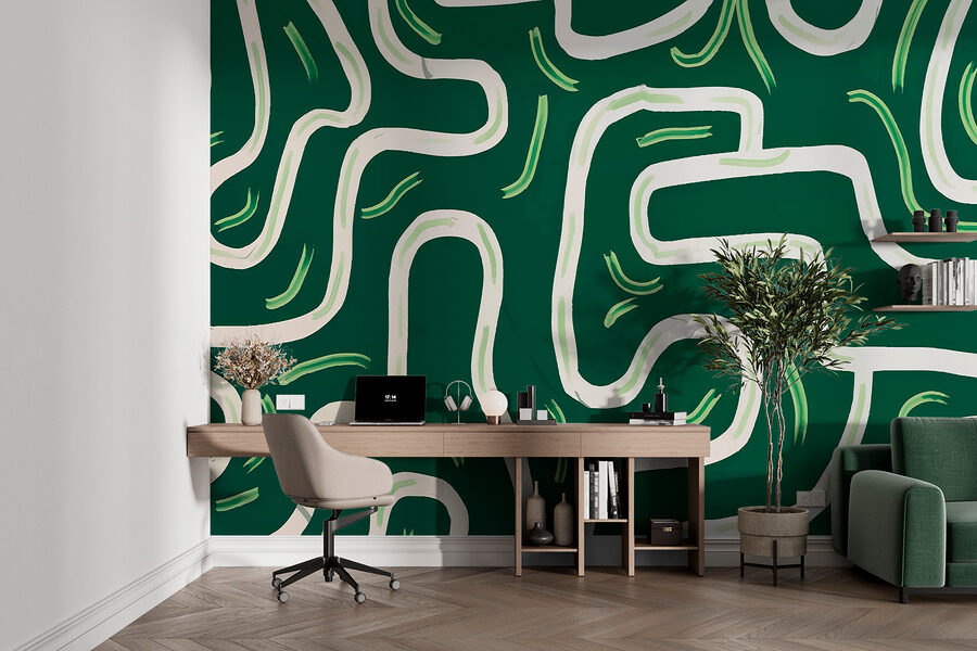 Labyrinthe vert et blanc