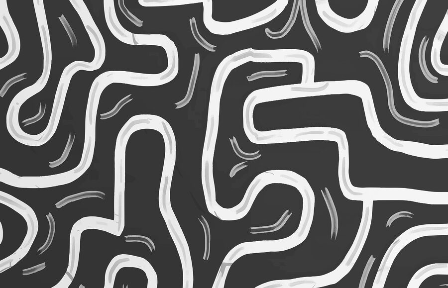 Papier peint Labyrinthe noir et blanc – Image 4
