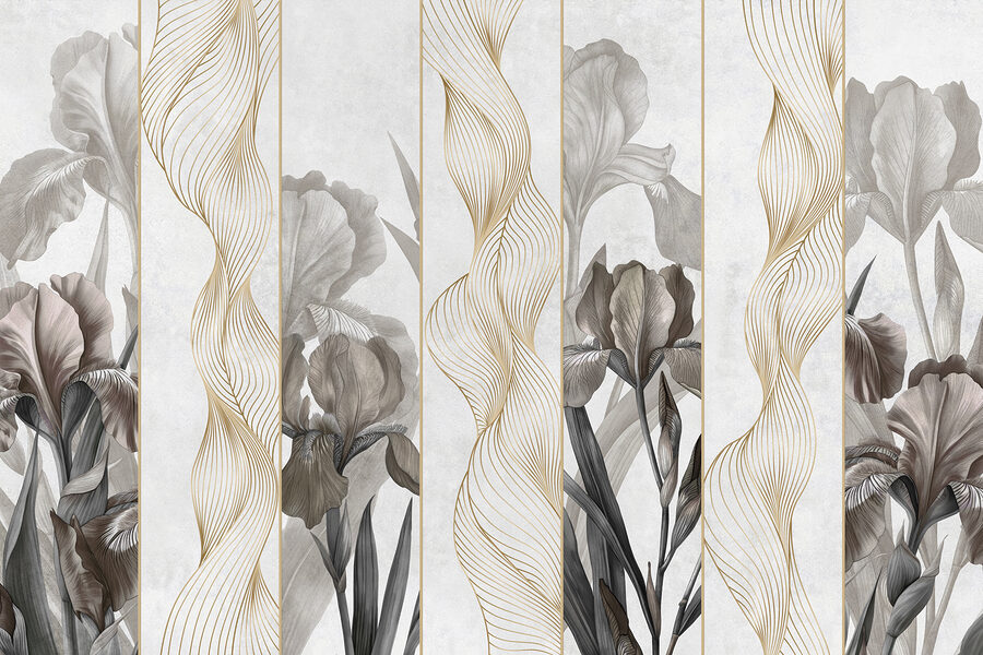 Elegant Waves and Floral Design