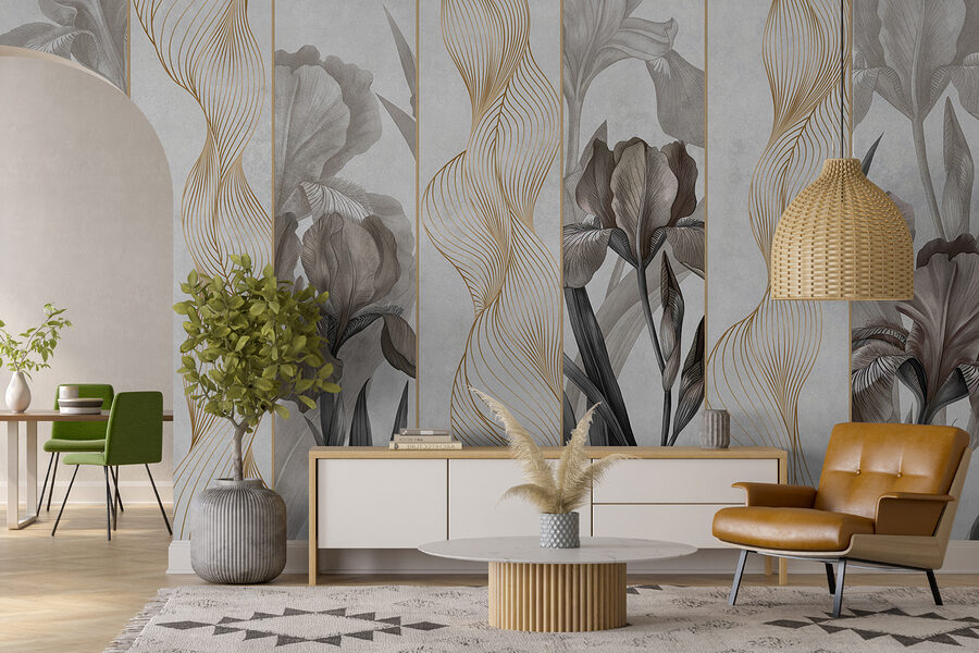Elegant Waves and Floral Design