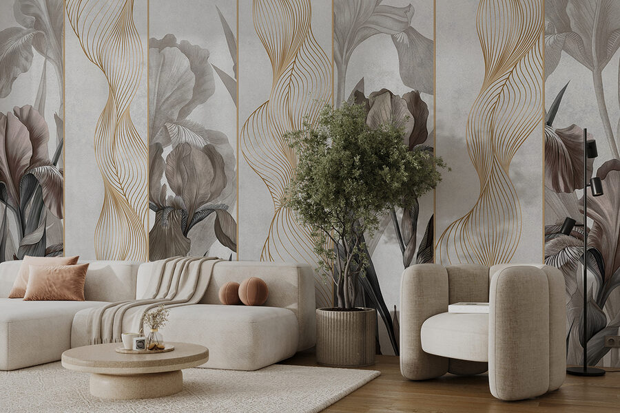 Elegant Waves and Floral Design