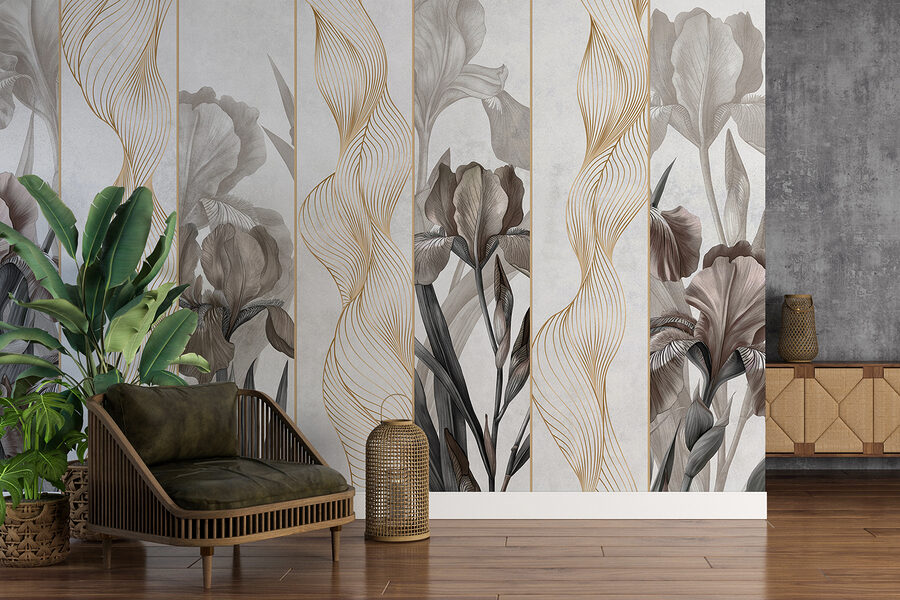 Elegant Waves and Floral Design