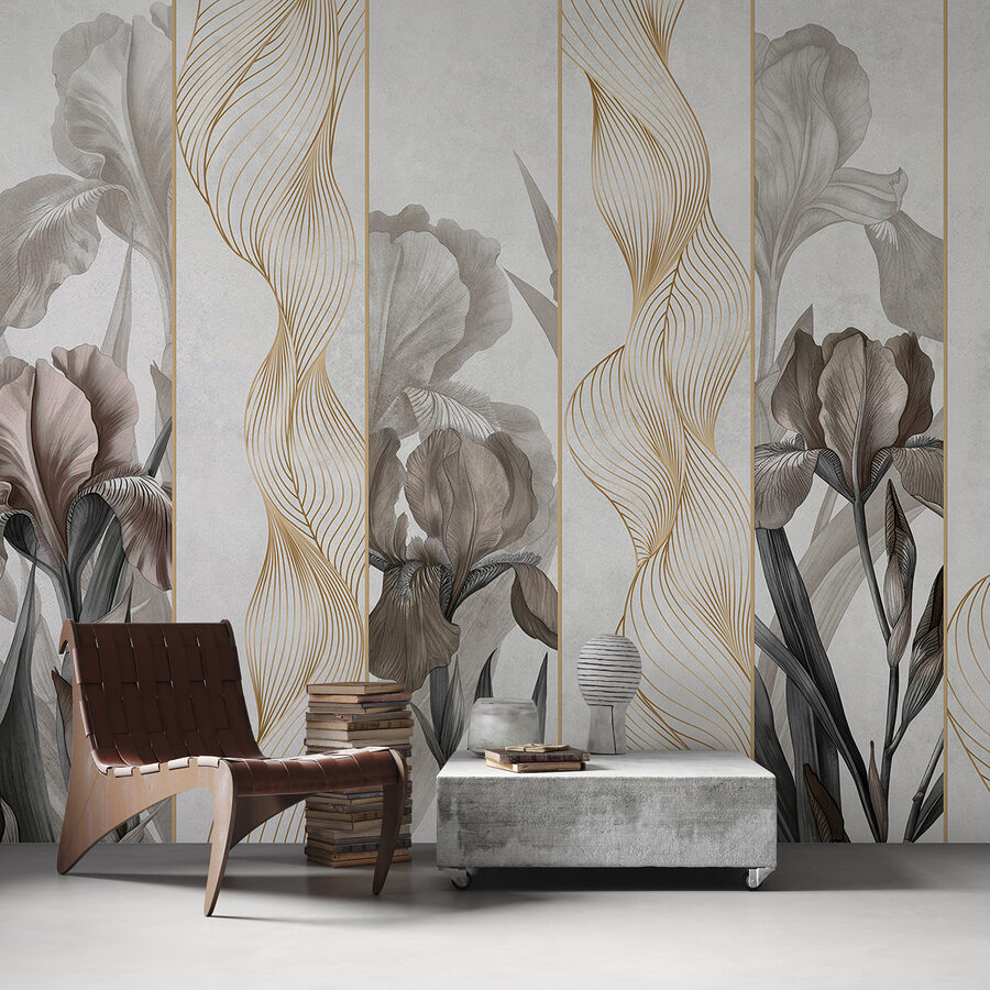 Elegant Waves and Floral Design