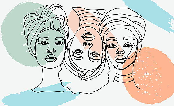 Groupe de visages de femmes Groupe de visages de femmes