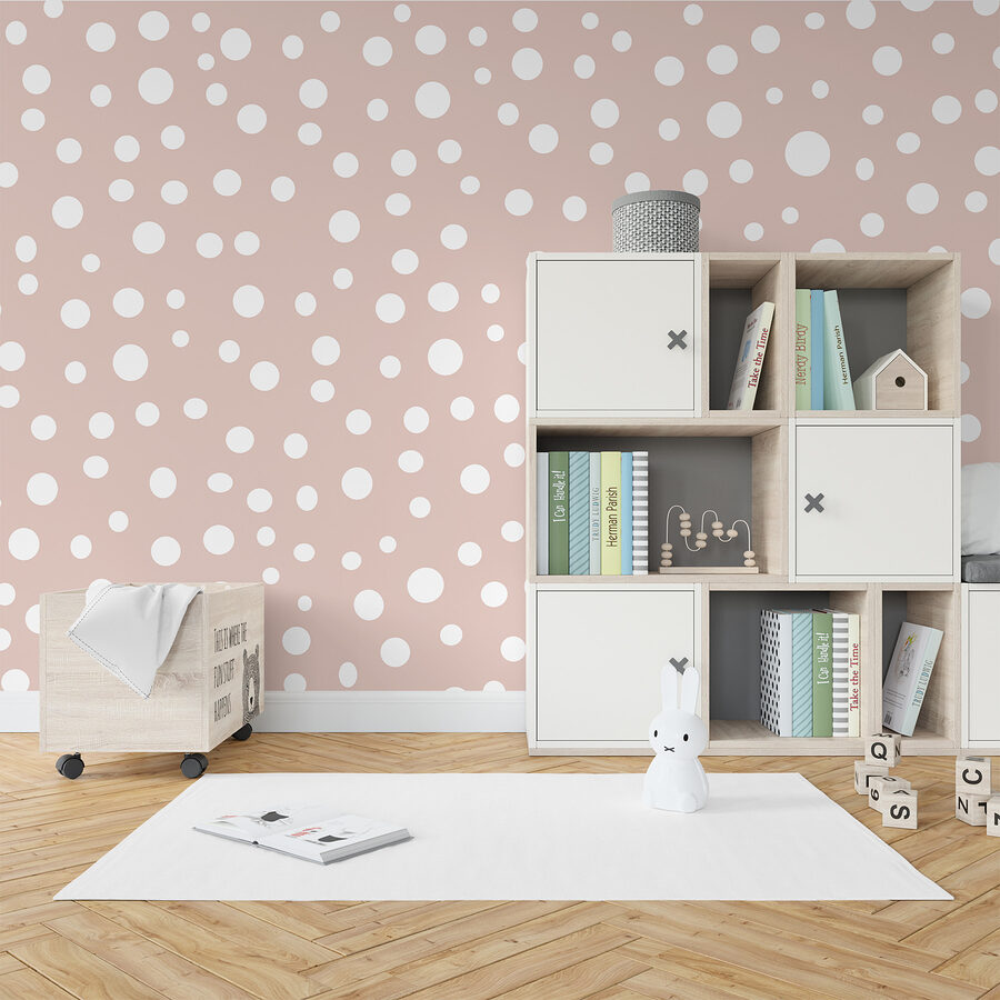 Motif à pois rose et blanc