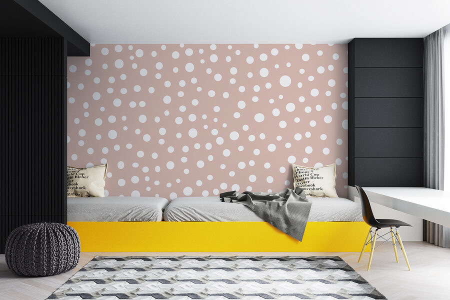 Motif à pois rose et blanc
