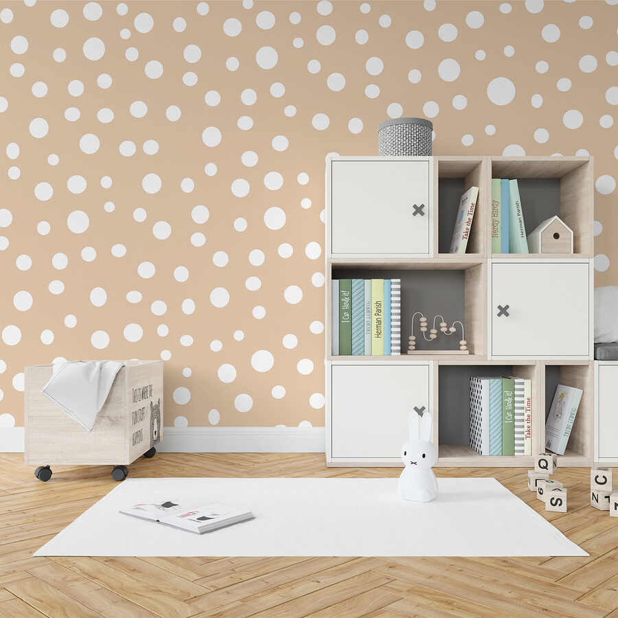Points blancs sur fond rose