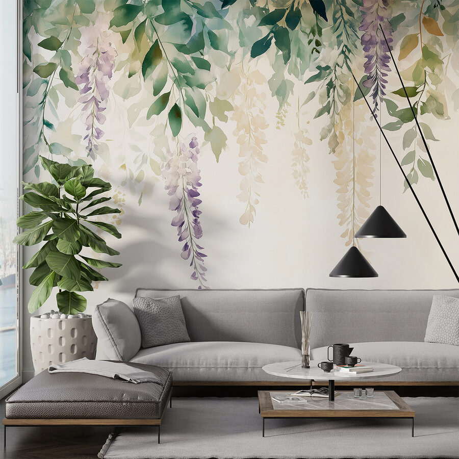 Peinture de fleurs et de feuilles