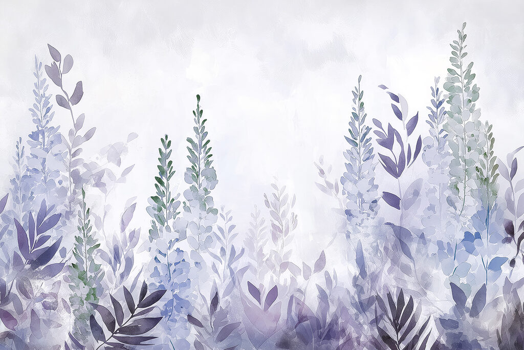 Painting of plants with leaves