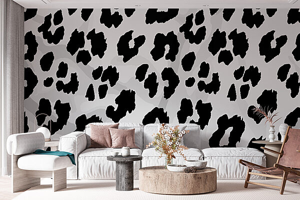 Gros plan d'une peau d'animal en noir et blanc Gros plan d'une peau d'animal en noir et blanc