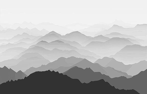 Chaîne de montagnes avec brouillard Chaîne de montagnes avec brouillard
