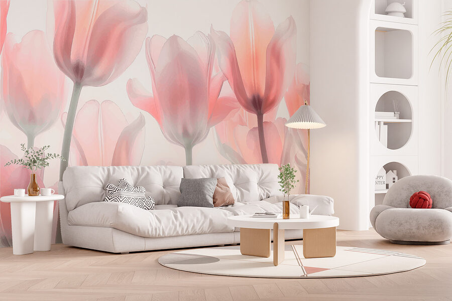Groupe de fleurs roses