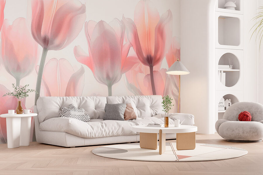 Groupe de fleurs roses