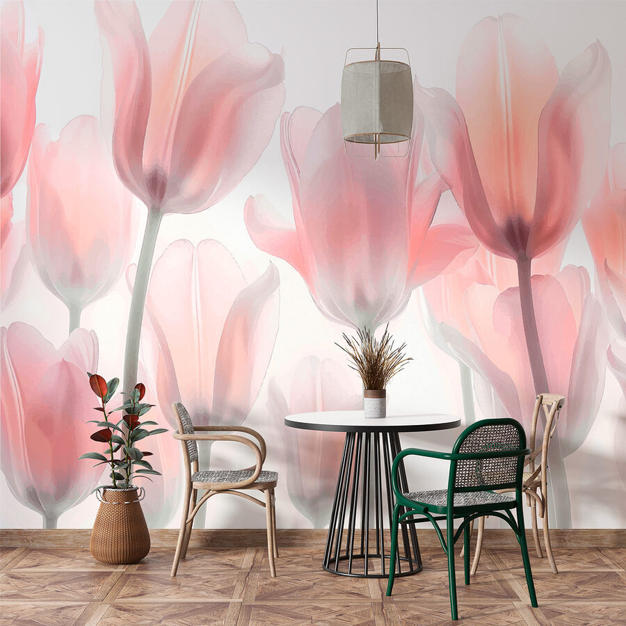 Groupe de fleurs roses
