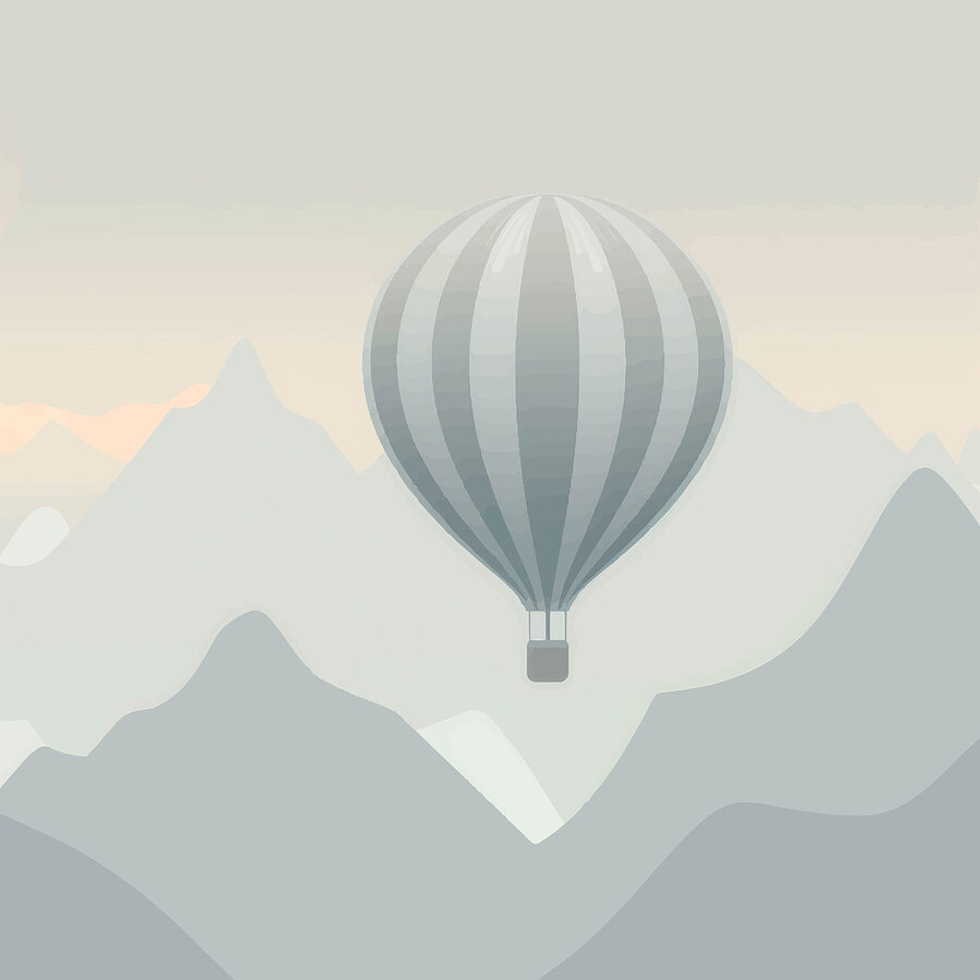 Montgolfière dans les airs
