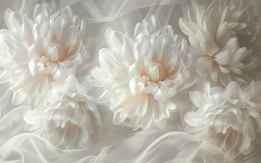 Groupe de fleurs blanches