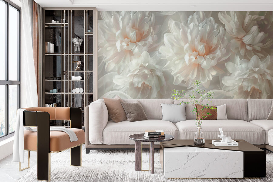 Groupe de fleurs blanches